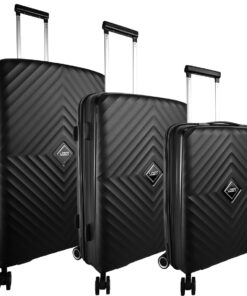 Voss 3 Piece Luggage Set - Black