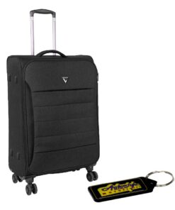 Voyager Getaway 4 Wheel Large Trolley Bag - Black & Key Holder