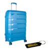 Voyager Pacific 4 Wheel Carry On Large Trolley Bag - Blue & Gel Key Holder
