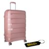 Voyager Pacific 4 Wheel Carry On Medium Trolley Bag - Pink & Gel Key Holder