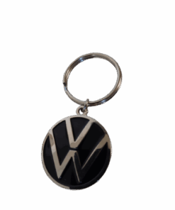 VW Car Logo Key Ring - Black Back Round