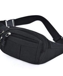 Waist Bag - Moon Bag -Chest Bag-Phone Bag-Jogging Large Capacity - Black