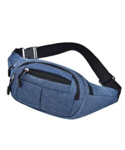 Waist Bag - Moon Bag -Chest Bag-Phone Bag-Jogging Large Capacity - Blue