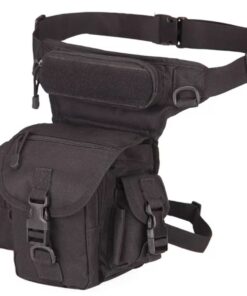 Waist Leg Bag Pouch Camping and Outdoor Bag 800D Waterproof - Black
