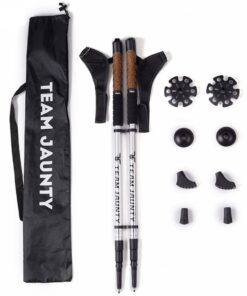 Walking Sticks Set Hiking Sticks Trekking Poles Lightweight Collapsible - Silver