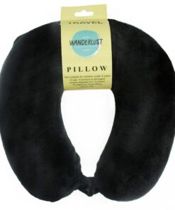Wanderlust Plush Memory Foam Travel Neck Pillow - Black