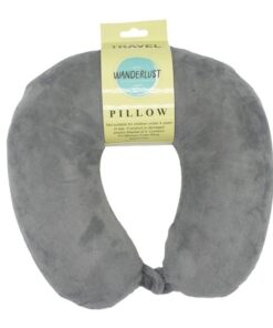 Wanderlust Plush Memory Foam Travel Neck Pillow - Grey