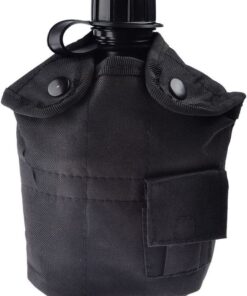 Water Bottle Canteen for Outdoor, Camping and Survival - Black