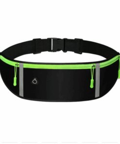 Water-proof Outdoor Running Waist Bag with Reflector - Black
