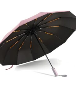 Water Repellent Umbrella Auto Open with 24 Ribs(12x2) - Golf Umbrella - Pink