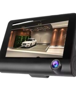 Waterproof 1080P Trio Lens Dash Camera Recorder With Gravity Sensor - Black