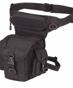 Waterproof Camping And Outdoor Leg Waist Bag Pouch - Black