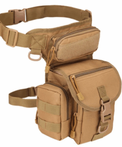 Waterproof Camping And Outdoor Leg Waist Bag Pouch - Khakhi