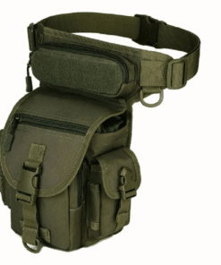 Waterproof Camping And Outdoor Leg Waist Bag Pouch - Military Green