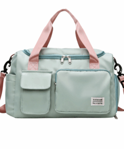 Waterproof Duffel Bag with Multiple Compartments & Strap - Green