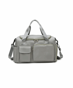 Waterproof Duffel Bag with Multiple Pockets & Handles - Grey
