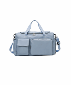Waterproof Duffel Bag with Multiple Pockets & Handles - Light Blue