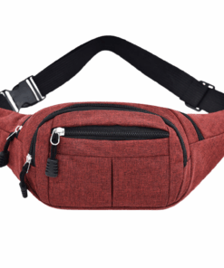 Waterproof Elegant Unisex Waist Bags-PKM - Burgandy with Black Straps