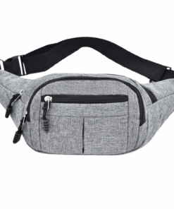 Waterproof Elegant Unisex Waist Bags-PKM - Grey with Black Straps