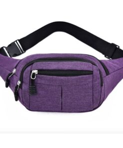 Waterproof Elegant Unisex Waist Bags-PKM - Purple with Black Straps