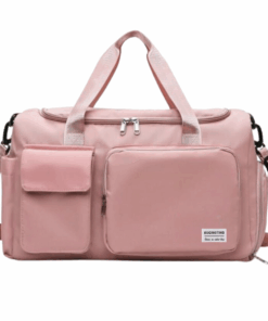 Waterproof Gym & Sports Duffel Bag with Shoe Compartment - Pink