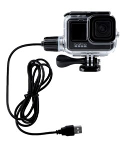 Waterproof Housing & Motorcycle Charging Cable for GoPro Hero 9,10 & 11Black