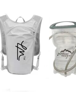 Waterproof Hydration Pack With1.5L Bladder And 250ml Soft Flask - Grey