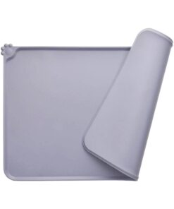Waterproof Pet Silicone Food Mats Tray - Grey