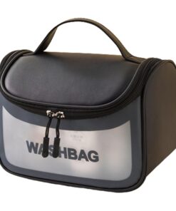 Waterproof Toiletry And Cosmetic Bag - Black