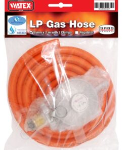 Watex Gas Hose with Clamps and Regulator - 2m