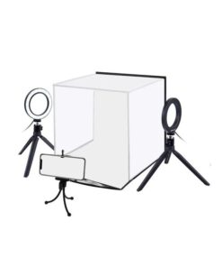 We Love Gadgets 30cm Foldable Photo Box Kit with 2 Ring LED Lights
