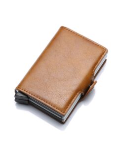 We Love Gadgets Dual Credit Card Pop Up Wallet - Light Brown