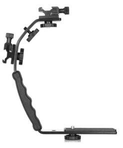 We Love Gadgets L Shape Double Hot Shoe Flash Bracket