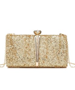 Wedding Party Purse for Bridal Fashion Evening Vintage Clutch Bag - Gold