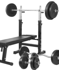 Weight Bench with 100KG Vinyl Weight Set Gorilla Sports SA
