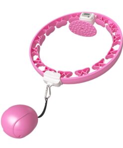 Weighted Smart Hula Hoop Gravity Ball Abdomen Fitness&Waist Toning Gift - Pink