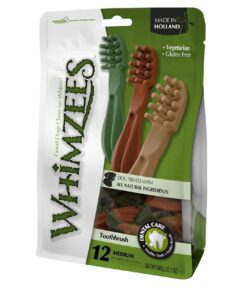 Whimzees Toothbrush Medium Dog Treats - Value Bag (12 pieces)