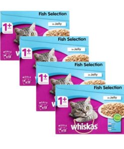 Whiskas Cat Food Multipack Pouch Fish in Jelly - 48 x 85g