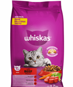 Whiskas Dry Adult Cat Food Beef 2.7KG
