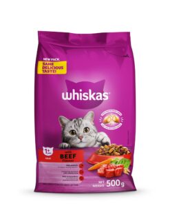Whiskas Dry Adult Cat Food Beef 500g