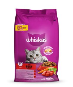 Whiskas Dry Adult Cat Food Beef 900g