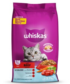 Whiskas Dry Adult Sterilised Cat Food Beef 2.7KG