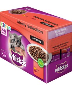 Whiskas Kitten Pouch Multi-pack Meat Selection In Gravy (12 X 85g)