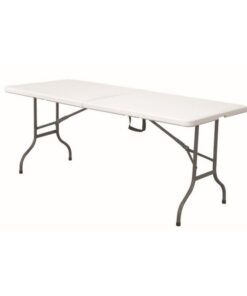 White 1.8m Byliable Folding Table 6ft Portable Heavy Duty Plastic Table