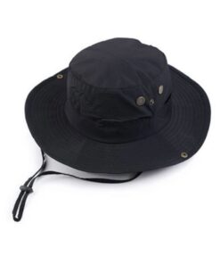 Wide Brim UV Protection Fishing Hat - Black
