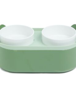 Wiggle Elevated Double Feeding Bowl - Green