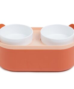 Wiggle Elevated Double Feeding Bowl - Orange