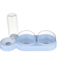 WigWagga - 3 in 1 Double Food Bowl with Automatic Water Dispenser - Blue