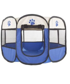 WigWagga - Large Size Portable Pet Dog Playpen - Blue - 114cm