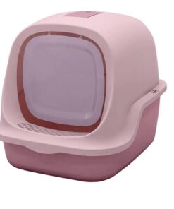 WigWagga - Low Odour Enclosed Cat Toilet Litter Box - Pink
